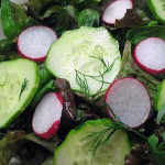 Салат из огурцов редиса изелени